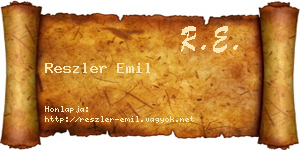Reszler Emil névjegykártya