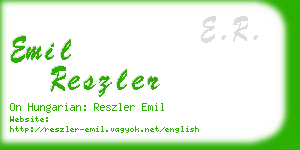 emil reszler business card